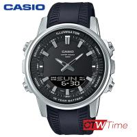 ราคา Casio STANDARD Analog Digital นาฬิกาข้อมือผู้ชาย สายยางเรซิ่น รุ่น AMW 880 1AVDF หน้าปัดสีดำ (12711447019)