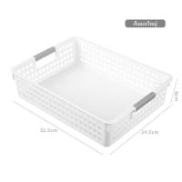 ราคา ตะกร้าสีขาว สไตล์มินิมอล ตะกร้าพลาสติก ตะกร้าใส่ของ เอนกประสงค์ ตะกร้าเก็บของ ตะกร้าเหลี่ยม มี 5 ขนาด (20825884709)