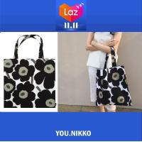 ราคา Best seller No 1 กระเป๋าผ้า Marimekko ดอกสีดำ YOU NIKKO ของแท้ 100 มีป้ายแท๊ก ส่งฟรี ถุงผ้ากระเป๋าผ้าสะพายข้างมาริเมกโกะถุงผ้าลดโลกร้อน (900948842)