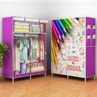 ราคา MGN ตู้เสื้อผ้า DIY 2 บล๊อค 3D ผ้าเคลือบมัน ตู้ ลายดินสอ J 2 (374298047)