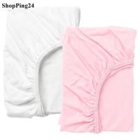 ราคา ผ้าปูที่นอนรัดมุม เตียงเด็กอ่อน ชมพู ขาว 2 ชิ้นขนาด 60x120 ซม Fitted sheet for cot white pink white 2 pieces size 60x120 cm white pink (18804202690)