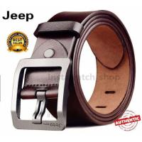 ราคา Jeep spirit เข็มขัดผู้ชาย เข็มขัด แฟชั่น เข็มขัดสไตล์วินเทจ เข็มขัดหนังวัวแท้ เข็มขัดหนังแท้ ปั้มหัวเข็มขัดJeepยาว125cm เอว 25 42 (2357996846)
