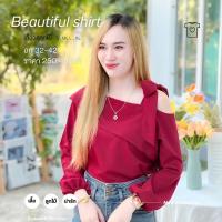ราคา ด่วนพิเศษ พร้อมส่ง เสื้อลูกไม้ลายฉลุ น่ารักๆ รุ่น บ ปาดไหล่ Recommended (20491135195)