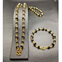ราคา ชุดสร้อยคอ ข้อมือสีทองเม็ดนิลเหลี่ยมสลับเล็กใหญ่ งานปราณีตสวยมาก ยาว 24 นิ้ว สวมหัวได้ N1287 N1351 (3848582559)