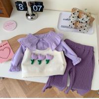 ราคา CMALL ชุดเซ็ท3ชิ้นเด็กผู้หญิง เสื้อสีขาว เสื้อแขนยาว กางเกงขายาว สีชมพู ม่วง รุ่น LL050 (20526519461)