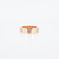 ราคา แหวน Cartier Love Pink sapphire 18K Rose Gold Size 47 Used vrcaim 2984 (20303531278)