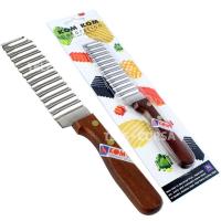 ราคา Telecorsa มีดหั่นลายด้ามไม้ KOM มีดปลอกเปลียก มีดสับลาย รุ่น Zigzag knife slicer decoration 50a KW1 (11215667412)