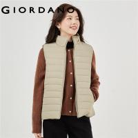ราคา GIORDANO Women Jackets Solid Color Stand Collar Waterproof Vests Zip Front Multi Pocket Warm Casual Padded Puffer Vests 13372831 (16372099121)