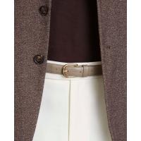 ราคา WARDROBE MINISTRY เข็มขัดหนังแท้ Real Slim Classic Full Grain Leather Belt in Retro Beige (21345278273)