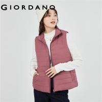 ราคา GIORDANO Women Jackets Solid Color Stand Collar Waterproof Vests Zip Front Multi Pocket Warm Casual Padded Puffer Vests 13372831 (16372003897)