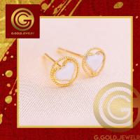 ราคา GGOLD ต่างหูทอง96 5 แท้ 0 6 กรัม ลายหัวใจหลุยส์ ลงยา ฟรี แป้นต่างหูพลาสติก G 00412 (20512753109)