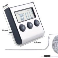 ราคา เครื่องวัดอุณหภูมิอาหาร ความร้อนสูงปลุกทำอาหารเทอร์โมมิเตอร์ ดิจิตอลครัวเทอร์โมมิเตอร์ จอแสดงผล LCD ยาวสำหรับเนื้อย่าง การปรุงอาหารเนื้อและสามารถแจ้งเตือน จับเวลา เครื่องมือวัด (20969483744)