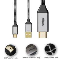 ราคา HDMI เป็นสายหักศอก C อะแดปเตอร์สาย HDMI 4K ที่เข้ากันได้กับสายสัญญาณภาพ HDMI ไปยัง USB C สำหรับคอนโซลเกม PS5สวิตช์มอนิเตอร์ USB C (19773449573)