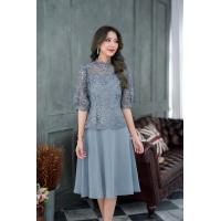 ราคา เดรสออกงาน เดรสลูกไม้เลื่อมแขนพอง สีชมพูกะปิ ม่วง ทรงเอ สวยมากค่ะ M 3XL ใส่ได้ทุกสีผิวค่ะ (20871771403)