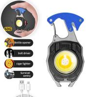 ราคา ส่งของจากประเทศไทย ไฟ LED ขนาดเล็กพกพา ไฟฉายพกพาจิ๋ว ไฟฉาย LED ไฟสปอร์ตไลท์พวงกุญแจพกพา ไว้ใช้ฉุกเฉิน อเนกประสงค์ ไฟ 3 สี แบบชาร์จ USB (20533719474)