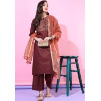 ราคา ชุดผู้หญิงอินเดีย เสื้อกางเกง สีแดง ผ้าคลุม (20765891638)