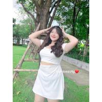 ราคา เดรสเว้าเอว แขนสั้น คอเหลี่ยม ผ้ายืด เซ็กซี่ ทรงสวย เดรสสาวอวบ (20512979300)