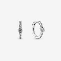 ราคา 925 Sterling Silver Sparkling Hoop Earrings Cubic Zirconia Circle Earring Jewelry For Women (21013306831)