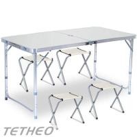ราคา TETHEO Hot โต๊ะปิกนิก โต๊ะปิคนิคอลูมิเนียมพับได้ โต๊ะอเนกประสงค์พกพา ชุดโต๊ะพับพร้อมเก้าอี้ 4 ตัว พร้อมเก้าอี้พับ 4 ตัว โต๊ะพับสนาม ชุดโต๊ะพับสายแคมป์ปิ้ง ชุดโต๊ะปิกนิค โต๊ะพับแบบพกพา (14445679035)