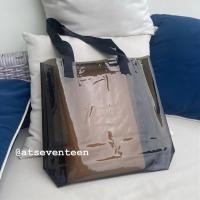 ราคา 10 สี PVC Tote Bag กระเป๋าใสสะพายข้าง (18841691182)