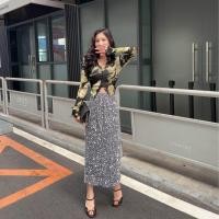ราคา glitter skirt กระโปรงผ้ากลิตเตอร์ เนื้อผ้ายืดหยุ่นมาก ใส่ออกงาน (21084090174)