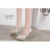 ราคา รองเท้าส้นสูง 5 นิ้ว เสริมหน้า 1 5 นิ้ว หนังแก้ว ทรงสวย (19350221606)