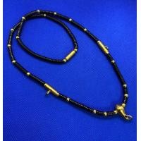 ราคา สร้อยพระ สร้อยคอ สร้อยกะลา สลับเม็ดลูกปัดสีทอง คล้องพระ 3 องค์ ยาว 24 นิ้ว มีเกลียวด้านหลัง สวมใส่ง่าย (9699486933)