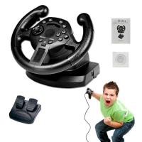 ราคา Pc Game Racing Wheels Game Racing Wheel With Responsive Pedals Dual Motor Game Steering Wheel Vibration Feedback Wheel For PS3 PC D INPUT X INPUT steadfast (20886917177)