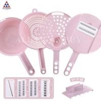 ราคา ALL U CAN BUY ชุดอุปกรณ์ในครัว อุปกรณ์หั่นผักผลไม้ อุปกรณ์สไลซ์ผัก อุปกรณ์สไลด์ผลไม้ ชุดอุปกรณ์หั่นผักผลไม้สีชมพู ชุดอุปกรณ์หั่นผักผลไม้สีชมพูที่หั่นผัก ที่หั่นผลไม้ ที่สไลซ์ผัก ที่สไลซ์ผลไม้ (1027626