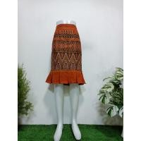 ราคา กระโปรงหางปลาสั้น กระโปรงผ้าไทย ผ้าไทยลายลิซ่า (20823630130)
