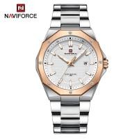ราคา NAVIFORCE Watch for Men Original Business Casual Quartz Calendar Wristwatch Polygon Stainless Steel Waterproof Watches (20107816844)