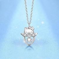 ราคา XINHAN สร้อยคอลาย Hello Kitty สำหรับผู้หญิงของขวัญวันเกิดจี้เพทายรูปหัวใจสีเงินลายตัวการ์ตูน Sanrio (20464256066)