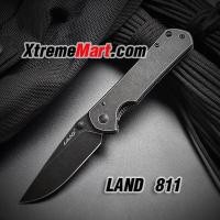 ราคา มีดพับ LAND รุ่น 811 ใบดำ ด้ามดำ ใบมีดสแตนเลส ระบบ Liner Lock Stainless Steel Folding Knife (5629930772)