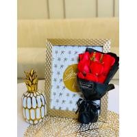 ราคา ช่อกุหลาบ ดอกไม้ทำจากสบู่มีกลิ่นหอม มีดอกกุหลาบ 9 ดอก ใน 1 ช่อ (21233950335)