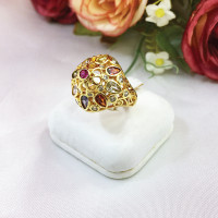 ราคา แหวนพลอยนพเก้าล้อมเพชร แหวนทอง แหวนพลอย เสริมบารมี ใส่ออกงานได้ ทองชุบ ทองไมครอน ทองหุ้ม ทองปลอม ใส่ออกงานได้ ใส่อาบน้ำได้ แหวนพลอย (11829113963)