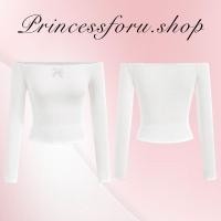 ราคา เสื้อครอป เปิดไหล่ แขนยาว สีขาว แต่งลายโบว์ แฟชั่นเวียดนาม (21137303141)
