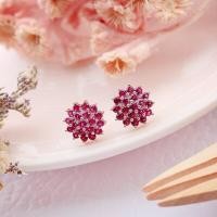 ราคา พร้อมส่ง ต่างหูเพชรดอกพิกุล เพชรหลายสี ต่างหูพลอยสวยๆ พลอยนพเก้า (10089755635)
