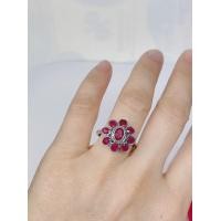 ราคา แหวนเงินดอกไม้กลม1 5cm (17627549776)