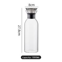 ราคา JustLiving 800มล 1L Borosilicat แก้วเหยือกน้ำขวดกาต้มน้ำสำหรับน้ำเย็นกาน้ำชาขนาดใหญ่พร้อมฝาปิดที่ใส่น้ำผลไม้กาต้มน้ำผูกต้านทานความร้อนถ้วยน้ำเย็นชงเย็น (20402419168)