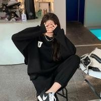 ราคา 2023กางเกงสเวตเตอร์สองชิ้นกางเกงวอร์มสไตล์เกาหลีทรงหลวมใหม่แฟชั่นลำลองสำหรับผู้หญิงชุดกีฬา (20594266830)