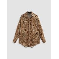 ราคา Cider Collar Leopard Print Button Long Sleeve Blouse (20795697068)