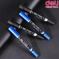 ราคา ปากกามาร์คเกอร์ Deli สำหรับเขียนซองพลาสติก เขียนแผ่นซีดี โมเดล แบบ 2 หัว 0 5mm 1mm สีน้ำเงิน สีดำ Marker Pen U211 เครื่องเขียน office stationery (20668959894)