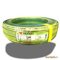 ราคา สายไฟ ยาซากิ รุ่น THW 1x 6 YAZAKI เบอร์ 6 sqmm ม้วนละ 100m รองรับมอก ใหม่ สายไฟแกนเดี่ยวเบอร์ 6mm2 THW 6ดำ THW 6 สีแดง THW 6 สีขาว (12142236591)