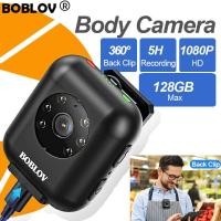 ราคา BOBLOV W4 Wearable Body Mini Police Camera กล้องติดตัวตำรวจ กล้องติดตัว 128GB HD 1080P 5H Recording DVR Video Recorder Camcorder BodyCam Motorcycle Dash Cam For Vlogging (18260117538)