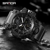 ราคา SANDAกันน้ำชายนาฬิกาข้อมือนาฬิกากีฬาSuper Luminousแฟชั่นLEDกลางแจ้งAnalogทหารMulti Functionนาฬิกาผู้ชาย (5851108467)