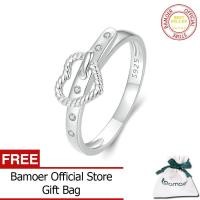 ราคา BAMOER แหวนเข็มขัดหัวใจ925เงินสเตอร์ลิงแท้สำหรับแฟชั่นสำหรับผู้หญิงเพทายแหวนเงินหัวมุกเครื่องประดับ SCR985 (20689671298)