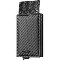 ราคา VULKIT Credit Card Holder RFID Blocking Leather Automatic Pop Up Wallet Aluminum Slim Pocket Bifold Business Card Case Carbon Fiber Black (10924767495)