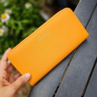 ราคา กระเป๋าสตางค์ใบยาว หนังPUซิปรอบ 2สีทูโทน ด้านในเป็นสีแดง งานสวย พร้อมกล่อง (20512560556)