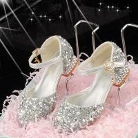 ราคา รองเท้าเด็กผู้หญิงรองเท้าเจ้าหญิงรองเท้าหนังสไตล์เกาหลีคริสตัลสไตล์ชาแนลส้นสูงสไตล์ตะวันตกสำหรับเด็กหญิงคู่กับชุดราตรีแมทช์ลุคง่ายสำหรับเด็กลายดอกไม้แฟลช (19853031032)