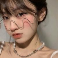 ราคา ZHUANSUN แฟชั่นสุภาพสตรีหญิงหญิงแว่นตาที่ไม่มีที่สิ้นสุดตกแต่งแว่นตาไม่มีเลนส์แว่นสายตาไร้ขอบแว่นตากันแดดฟิล์มสะท้อนแสงกรอบ (7964454490)